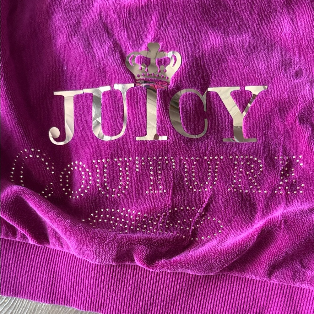 Juicy Couture Girls Bright Fuchsia Velour full zip Hoodie & Sweatpants Set 8-10